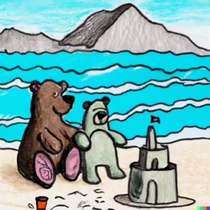 DALL·E 2023-02-04 16.07.21 – Bears build sandcastles on beach Dr. Seuss style drawings-compressed