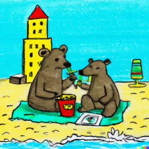 DALL·E 2023-02-04 16.07.35 – Bears build sandcastles on beach Dr. Seuss style drawings-compressed
