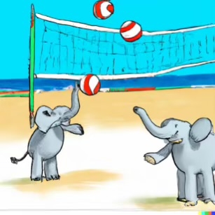 DALL·E 2023-02-04 16.09.24 – elephants played a friendly game of beach volleyball Dr. Seuss style drawings-compressed