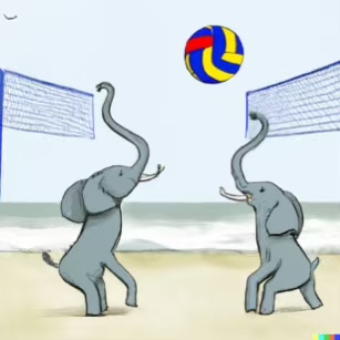 DALL·E 2023-02-04 16.09.51 – elephants played a friendly game of beach volleyball Dr. Seuss style drawings-compressed